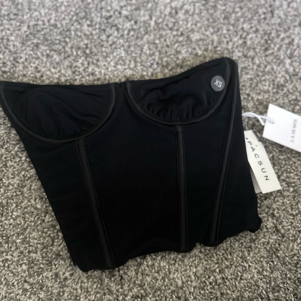 LA Hearts Black Corset Top
